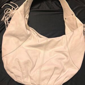 Berge white leather hobo bag